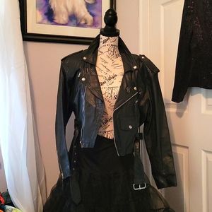 Black leather jacket